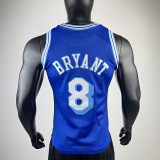 1996-97 LAKERS BRYANT #8 Blue Retro Top Quality Hot Pressing NBA Jersey(圆领）