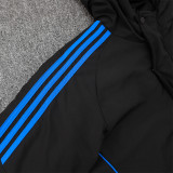 24-25 Flamengo Black Hooded Windbreaker Fabric Cotton Coat #G207