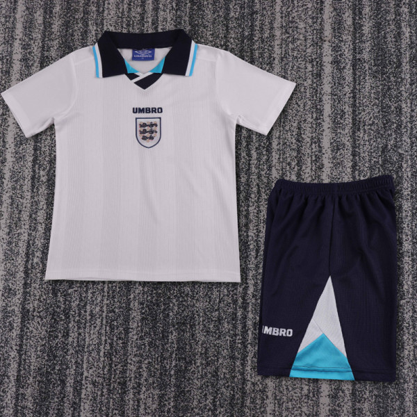 1996 England Home Kids Retro Soccer Jersey