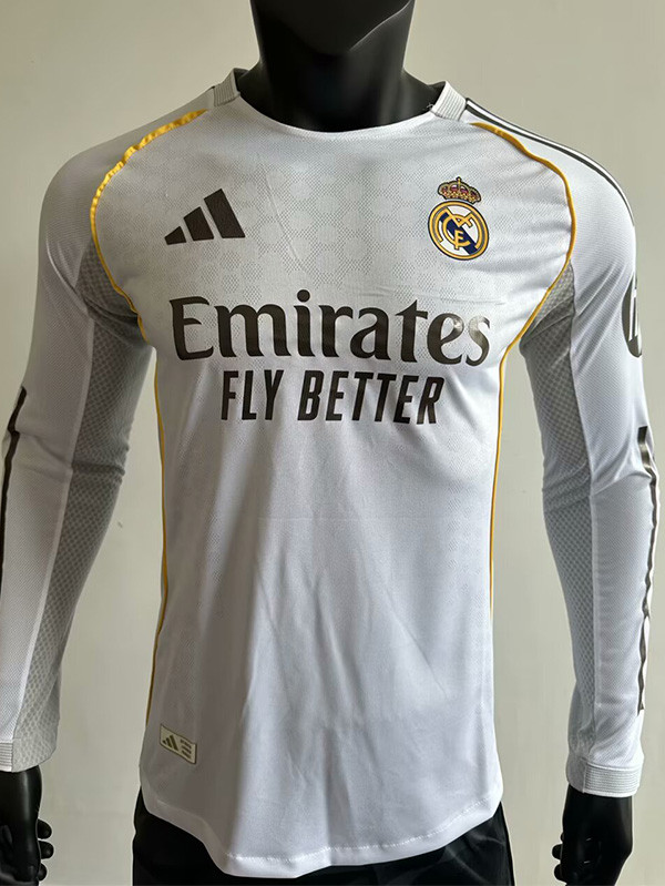 25-26 RMA Home Long Sleeve Player Version Soccer Jersey (长袖球员)