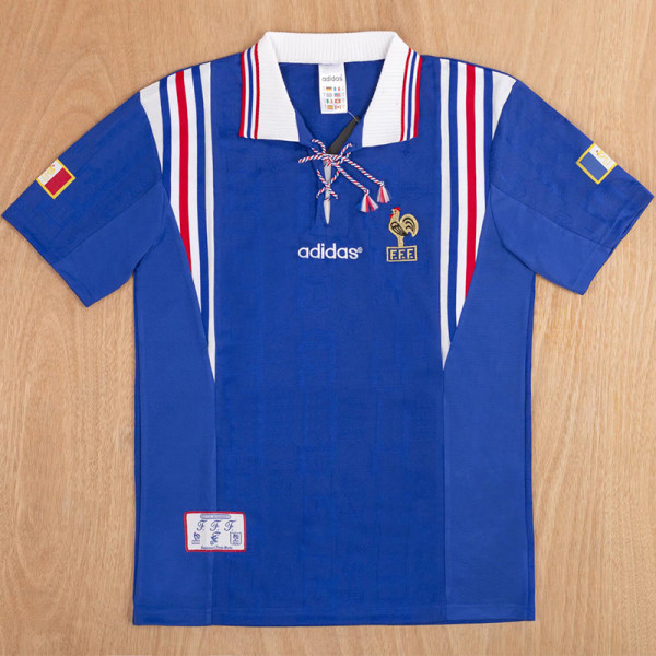 1996-1997 France Home Retro Soccer Jersey