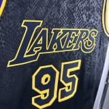 LAKERS TOSCANO #95 Black Top Quality Hot Pressing NBA Jersey(蛇纹)