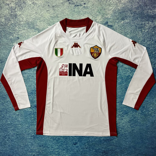 2001-2002 Roma Away Retro Long Sleeve Soccer Jersey (长袖)