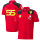 2023 F1 Ferrari #55 Polo Red Racing Suit(有领55号)