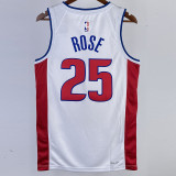22-23 Pistons ROSE #25 White Top Quality Hot Pressing NBA Jersey