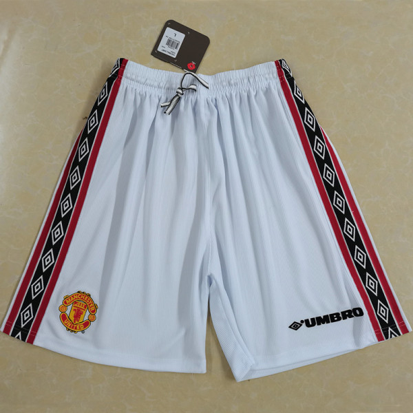 1998-1999 Man Utd White Retro Shorts Pants