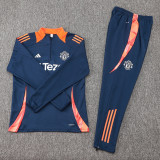 24-25 Man Utd Royal blue Half Pull Tracksuit (半拉链)