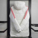 23-24 Internacional White Hooded Cotton Coat Red Edge (红色边) 棉衣