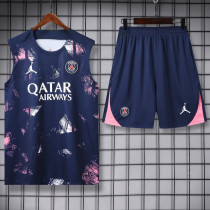 24-25 PSG Dark blue Tank top and shorts suit