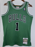 2008-09 BULLS ROSE #1 Green Retro Top Quality Hot Pressing NBA Jersey (圆领）