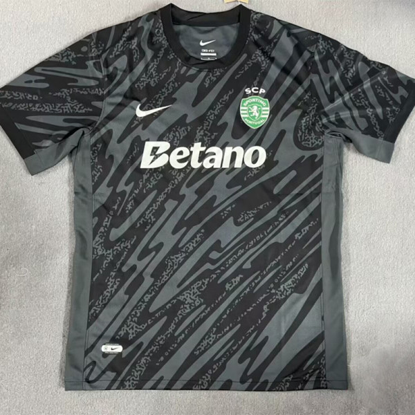 24-25 Sporting Lisbon Black Goalkeeper Soccer Jersey