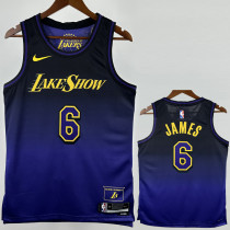 24-25 LAKERS JAMES #6 Royal blue City Edition Top Quality Hot Pressing NBA Jersey