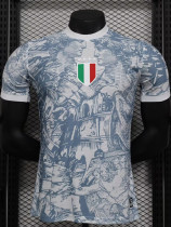 24-25 Italy Grey White Special Edition Player Version Soccer Jersey