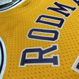 1999 LAKERS RODMAN #73 Yellow Retro Top Quality Hot Pressing NBA Jersey(圆领)