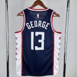 2018-19 Clippers GEORGE #13 Dark Blue City Edition Top Quality Hot Pressing NBA Jersey