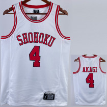 2023 SHOHOKU AKAGI #4 White Top Quality Hot Pressing NBA Jersey(带标）