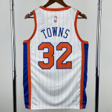 24-25 KNICKS TOWNS #32 White City Edition Top Quality Hot Pressing NBA Jersey