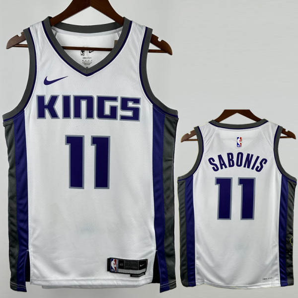 22-23 Kings SABONIS #11 White Top Quality Hot Pressing NBA Jersey
