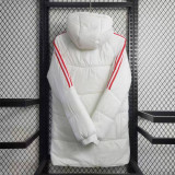23-24 Bayern White Hooded Cotton Coat Red Edge (红色边) 棉衣