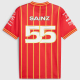 2024 F1 Ferrari #55 Red Racing Suit (圆领)