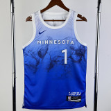 23-24 Timberwolves ANDERSON #1 Blue City Edition Top Quality Hot Pressing NBA Jersey
