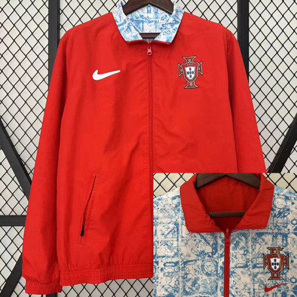 24-25 Portugal Red & Blue Double Sided Windbreaker (双面风衣)