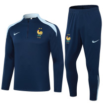 24-25 France Royal blue Half Pull Tracksuit (半拉链)