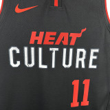 23-24 HEAT JAQUEZ JR. #11 Black City Edition Top Quality Hot Pressing NBA Jersey (V领）