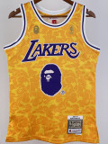 2023 LAKERS & BAPE #93 Yellow Top Quality Hot Pressing NBA Jersey(猿人头)