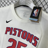 T180 Pistons ROSE #25 White High Quality Casual T-Shirt