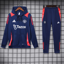 24-25 Man Utd Royal blue Hoodie Tracksuit (卫衣套装)