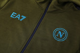 24-25 Napoli Army green Hoodie Jacket Tracksuit #01