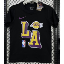 T133 Lakers Black 75th Anniversary High Quality Casual T-Shirt