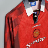 1996 Man Utd Home Long Sleeve Retro Soccer Jersey (长袖)
