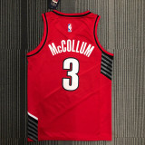 Trail Blazers McCOLLUM #３Red Trapeze Edition Top Quality Hot Pressing NBA Jersey