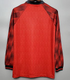 1996 Man Utd Home Long Sleeve Retro Soccer Jersey (长袖)