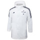 24-25 Cruzeiro White Hooded Windbreaker Fabric Cotton Coat #G213