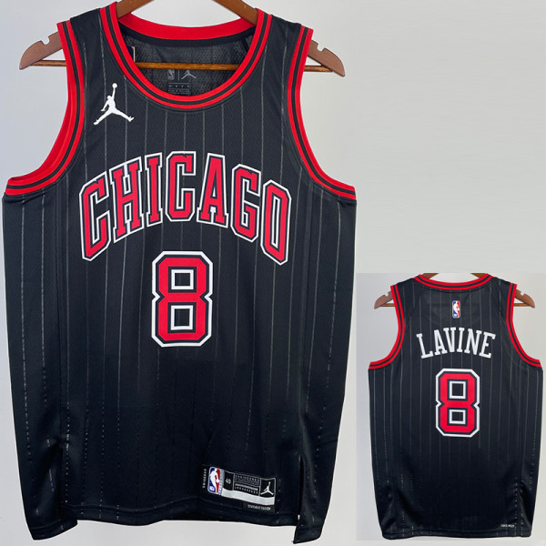 22-23 BULLS LAVINE #8 Black Top Quality Hot Pressing NBA Jersey (Trapeze Edition) 飞人版