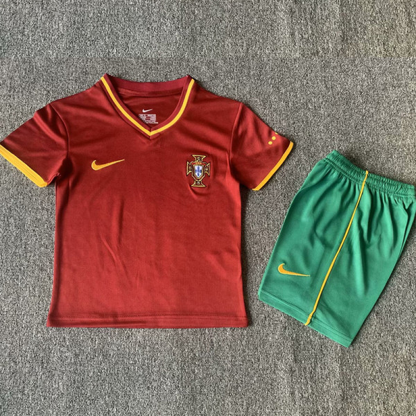 2000 Portugal Home Kids Retro Soccer Jersey