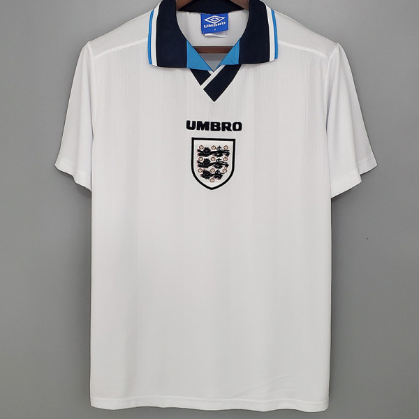 1996 England Home Retro Soccer Jersey