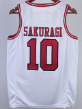 2023 SHOHOKU SAKURAGI #10 White Top Quality Hot Pressing NBA Jersey