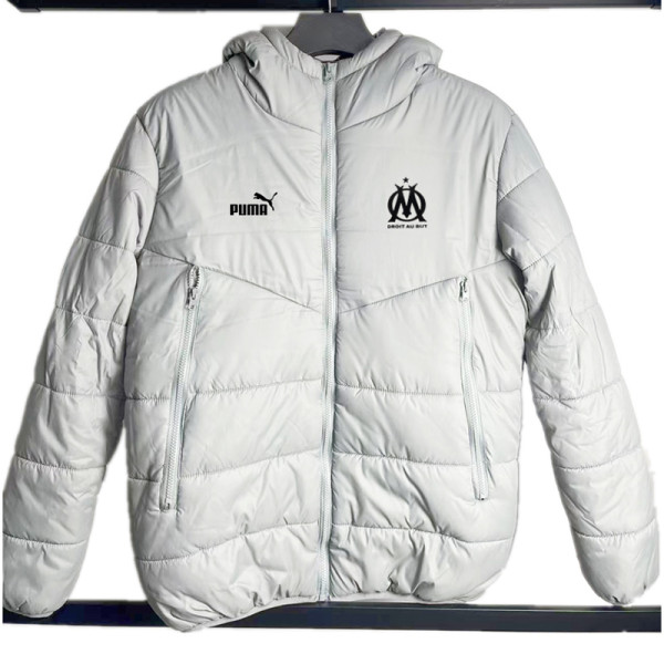24-25 Marseille White Hooded Cotton Coat #棉衣
