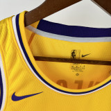 22-23 Lakers KNECHT #4 Yellow Top Quality Hot Pressing NBA Jersey(圆领)
