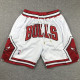 BULLS White City Edition Top Quality NBA Pocket Pants #公牛