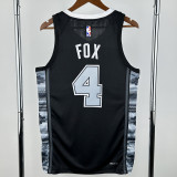 22-23 SA Spurs FOX #4 Black Top Quality Hot Pressing NBA Jersey (Trapeze Edition) 飞人版