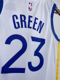 22-23 WARRIORS GREEN #23 White Top Quality Hot Pressing NBA Jersey (V领)