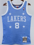 2004-05 LAKERS BRYANT #8 Sky Blue Retro Top Quality Hot Pressing NBA Jersey(圆领）