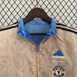 24-25 Man Utd Blue & khaki Double Sided Windbreaker (双面风衣)