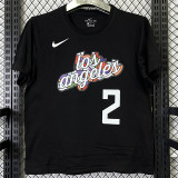 T261 Clippers LEONARD #2 Black High Quality Casual T-Shirt