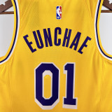 22-23 LAKERS EUNCHAE #01 Yellow Top Quality Hot Pressing NBA Jersey(圆领)